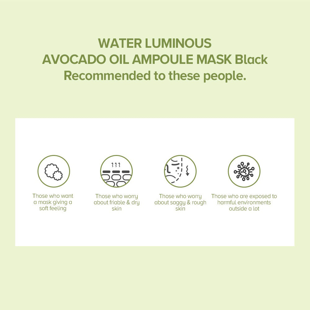 Water Luminous Avocado Oil Ampoule Mask (10 Sheets)