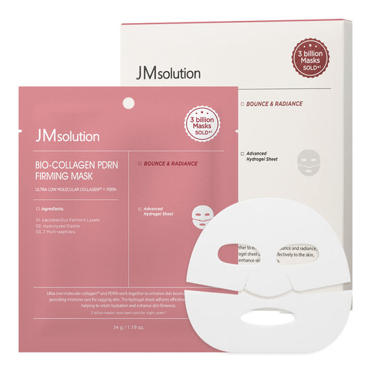 JMsolution Bio Collagen PDRN Firming Mask – Anti-Aging Hydrogel Mask with high intensive ampoule & Salmon DNA – Skin Lifting & Wrinkle Care(4 Sheets)