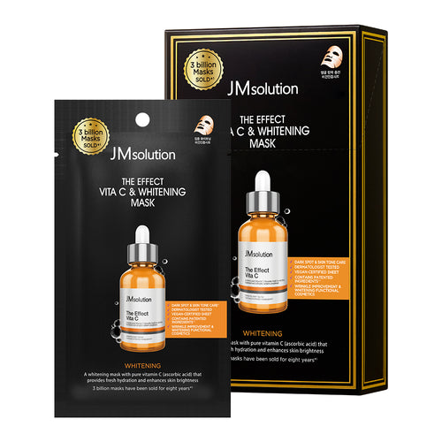 JMsolution The Effect THE EFFECT Vita-C Whitening Mask – Korean Skincare for Dull & Uneven Skin Tone 24ml x 10
