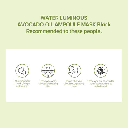 Water Luminous Avocado Oil Ampoule Mask (10 Sheets)