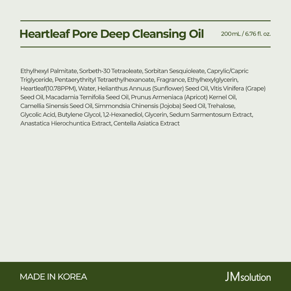 JM Solution Heart Leaf Pore Deep Cleansing Oil