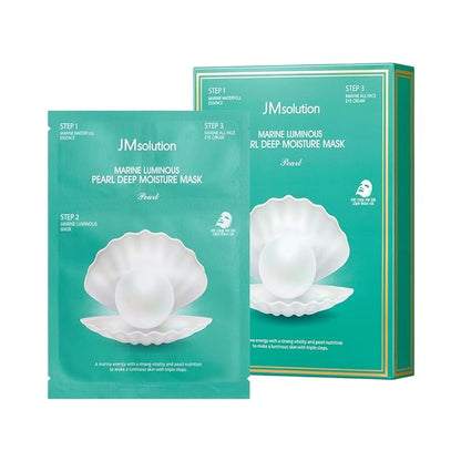 JMsolution Skin Care Bundle- Heart leaf Cleansing Oil with Marine Luminous Pearl Deep Moisture 3 Step Skin Care Face Mask