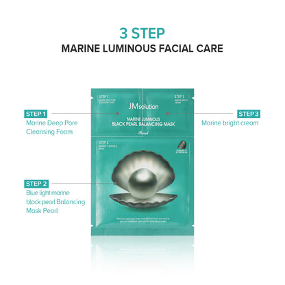 Marine Luminous Black Pearl Balancing 3 Step Mask (10 Sheets)