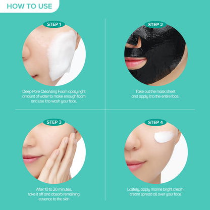 Marine Luminous Black Pearl Balancing 3 Step Mask (10 Sheets)