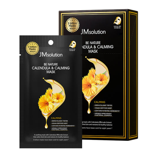JMsolution Be Nature Calendula Sheet Mask –Calming & Moisturizing Face Mask, 24ml x 10 Sheets